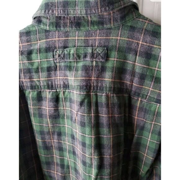 Duluth Trading Company Plaid Button Down Mens SZ L Green - Picture 7 of 11